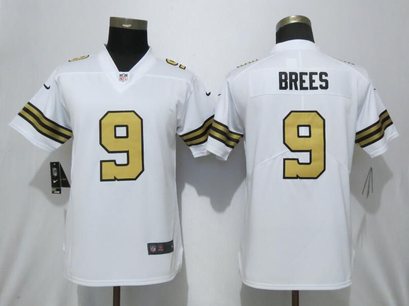 Women New Orleans Saints #9 Brees Navy White Nike Color Rush Playe NFL Jerseys